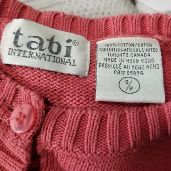 Tabi Vtg Salmon Tropical Island Theme Cardigan - Picture 5 of 5